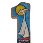 El Yapımı Deniz Temalı Seramik Kapı No.1-8x13 cm - Akdeniz/Ege ruhu - Dekoratif Ev, Villa, Site Girişi, Dış Mekan ve Apartman Girişi