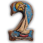 El Yapımı Deniz Temalı Seramik Kapı No.2-8x13 cm - Akdeniz/Ege ruhu - Dekoratif Ev, Villa, Site Girişi, Dış Mekan ve Apartman Girişi