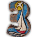 El Yapımı Deniz Temalı Seramik Kapı No.3-8x13 cm - Akdeniz/Ege ruhu - Dekoratif Ev, Villa, Site Girişi, Dış Mekan ve Apartman Girişi