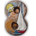 El Yapımı Deniz Temalı Seramik Kapı No.8-8x13 cm - Akdeniz/Ege ruhu - Dekoratif Ev, Villa, Site Girişi, Dış Mekan ve Apartman Girişi