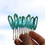 El Yapımı Doğal Kristal Saç Tarak Gelin Düğün Başlıkları Kristal Taş Saç Tokası Saç Tokası Kelepçesi Yan Saç Tarakları Kadınlar için Saç Aksesuarı (Yeşil)