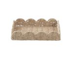 El Yapımı Hasır Depolama Sepeti, Rustik Vintage Tasarım, 30.5 cm x 23 cm x 6.5 cm, Dekoratif Masaüstü Organizatör