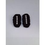 El Yapımı İnci Detaylı SiyahRengi Örgü Saç Tokası, 2 Adet