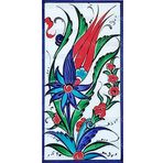 El Yapımı İznik Çini Karo -26 (10*20 Cm.) - Can Seramik