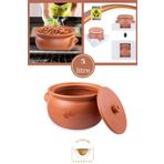 El Yapımı Kapaklı Toprak Güveç Tencere Orta Boy Astarlı 5 Litre Özel Kırılmaz Köpük Ambalajında