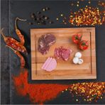 El Yapımı Kayın Ahşap Kesme Tahtası 45X35 Cm, Oluklu ve Kenarlıklı - Ahşap - Ceviz - Seçenek 1