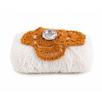 El Yapımı Kokulu Süs Banyo Sabunu, Beyaz, Dantel Detaylı, 7x5x3 cm, Hediyelik, Düğün ve Kına Gecesi için, 1 Adet