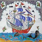 El Yapımı Kütahya Çini Karo -8 (40*40 Cm.) - Can Seramik