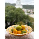 El Yapımı Limon Desenli 29CM Seramik Sunumluk Kase - 29 x 7 cm