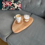 El Yapımı Masif Ahşap Koltuk Arası Sehpa, Koltuk Üstü Kahve Tepsisi; Minimalist Doğal Ahşap Dekoratif Sehpa - Naturel