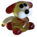 El Yapımı Mini Murano Cam Köpek Biblo A120-01