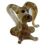 El Yapımı Mini Murano Cam Köpek Biblo A143-02