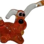 El Yapımı Mini Murano Cam Köpek Biblo A170-01