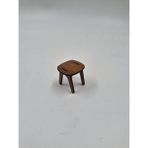 El Yapımı Minyatür Ahşap Oyuncak Dekoratif Tabure 3,5x3,5x3,5 cm - Seçenek 1 - Açık Beyaz - Gri