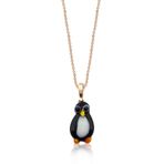 El Yapımı Murano Camı Penguen Gümüş Kolye