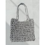 El Yapımı Örgü Kadın Kol Çantası | Şık Tasarım | 27x25 cm | Antrasit Renk | Bohem Stil