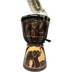 El Yapımı Otantik Djembe Davul, 25 cm Mahoni ve Deri
