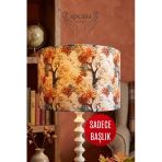 El Yapımı Özel Tasarım Sonbahar Ormanı Desenli Lambader Başlığı -Şapka (40X25 Cm)
