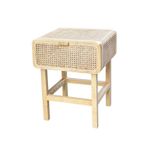 El yapımı Rattan Komidin Masif Ahşap Komodin - Basit Retro Küçük Dolap Çin Sehpası Yatak Odası ve Oturma Odası için Şık Depolama Çözümü