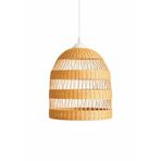 El Yapımı Rustik Rattan Avize LUMI 30 x 35 cm | Doğal Kök Boya Vernikli Iskandinav Aydınlatma