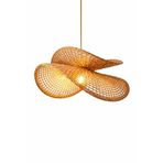 El Yapımı Rustik Rattan Avize LUNA 60 Cm Çap | Doğal Kök Boya Vernikli Iskandinav Aydınlatma