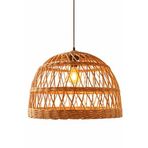 El Yapımı Rustik Rattan Avize NOVA 35 cm x 35 cm | Doğal Kök Boya Vernikli Iskandinav Aydınlatma