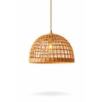 El Yapımı Rustik Rattan Avize SOHO 35x35 cm | Doğal Kök Boya Vernikli İskandinav Aydınlatma