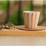 El Yapımı Seramik Çizgili Shot ve Espresso Fincanı, Şık ve Dayanıklı Tasarım - Seçenek 1