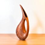 El Yapımı Seramik İznik Çini Motifli Bronz Pelikan Vazo 21 cm