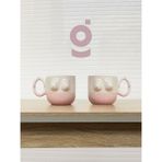 El Yapımı Seramik Kupa Kadın & Erkek / Göğüs & Göbek Çay Kahve Fincanı 2'li Mug Bardak - Pembe - Pembe
