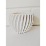 El Yapımı Spiral Beton Saksı / Vazo – Kaktüs, Sukulent ve Mini Bitkiler Için Beyaz