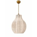 El Yapımı Tekli Sarkıt Avize 65x25 cm – Modern Dekoratif Tavan Lambası, Handmade Pendant Light, E27 Uyumlu, Salon Mutfak Yatak Odası Aydınlatma – Lumveran (Beyaz)