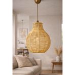 El Yapımı Tekli Sarkıt Avize 65x25 cm – Modern Dekoratif Tavan Lambası, Handmade Pendant Light, E27 Uyumlu, Salon Mutfak Yatak Odası Aydınlatma – Lumveran (Jüt)
