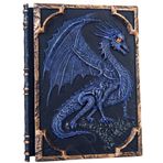 El Yapımı Uçan Ejderha Kabartmalı Günlüğü, Reçine Gravür Defter, Boş Kağıt, Yazma için Ciltli Seyahat Not Defteri, Eskiz Defteri, Koleksiyon, Hediye, Erkek Kadın için Dekorasyon Günlüğü A5 Boyut (Yeni