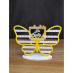 Ela Crafts 3D Kelebek Formlu Küpe Standı – Dekoratif Takı ve Aksesuar Düzenleyici, Masaüstü Organizer - Beyaz