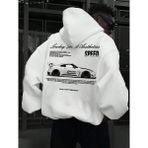 Ela Fashion Erkek Sweatshırt 3 Iplik Oversize - Beyaz - M