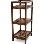 Ela Wood Working Doğal Ahşap Banyo Rafı - Rustik