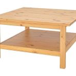 Ela Woodworking Masif Çam Ağacı Orta Sehpa 90X90CM Renk: Şeffaf Parlak Yat Verniği