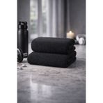Elaganya Siyah 2'li Spor Fitness Havlusu Leke Tutmayan Kuaför Berber Havlu 50x90 Cm