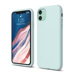 elago Liquid Silicone Case iPhone 11 kılıfı (6,1 inç) ile uyumlu, silikon cep telefonu kılıfı, çepeçevre koruma: 3 katmanlı koruyucu kılıf, ekran ve kamera için yükseltilmiş kenar (Baby Mint)