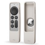 Elago R5 Bulucu Kılıf - Apple TV 4K Siri Remote 3. Nesil, 2021 TV Siri Remote 2. Nesil ve AirTag ile Uyumlu - Tüm İşlevlere Tam Erişim [Taş]