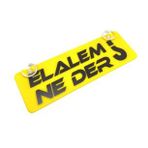 Elalem Ne Der? Yazılı Sarı Dekor Plaka Vantuzlu Cam Süsü