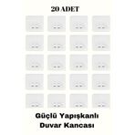 ELAMOUR Güçlü Kendinden Yapışkanlı Kancalar Köşe Rafı Banyo Rafı Duş Rafı Kancası, Su Geçirmez Askı 20 ADET