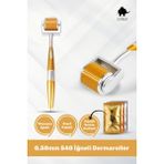 Elamour - Orijinal Titanyum Iğneli - 0,50MM 540 Iğneli Saç ve Cilt Bakım Dermaroller - Serum Seti Hediyeli - Sarı