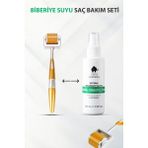 Elamour - Orijinal Titanyum Iğneli - 0,5mm 540 Iğneli Dermaroller - Biberiye Suyu Seti Dökülme Karşıtı 100ML - Sarı