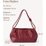 Elan Collection Kadın Çanta Yeni Sezon Özel Tasarım Ayarlanabilir Askılı El Kol ve Omuz Çantası Bordo