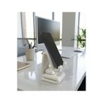 Elana Design Masaüstü Kaymaz Taban Telefon ve Tablet Standı - Kulaklık ve Not Kağıdı Bölmeli - Beyaz