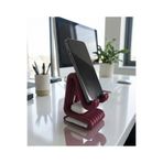 Elana Design Masaüstü Kaymaz Taban Telefon ve Tablet Standı - Kulaklık ve Not Kağıdı Bölmeli - Bordo