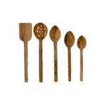 Elante %100 Zeytin Ağacı 5 Parça Tahta Kaşık Seti ,Tahta kaşık , Zeytin Ağacı Spatula , Zeytin Mutfak Seti