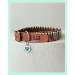 ELAR El Yapımı Paracord & Deri Köpek Boyun Tasması – Örgü Urban 07 | Ayarlanabilir, Dayanıklı, Mavi & Sarı Tasarım (Small (32-40 cm))